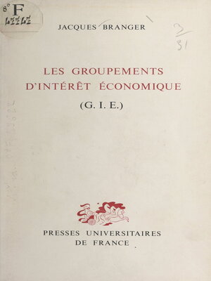 cover image of Les groupements d'intérêt économique